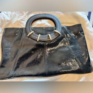 Kate spade black patent leather/gold clutch. Pristine condition
